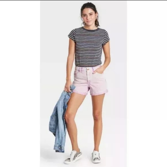 NWT Universal Thread Purple Acid Wash Vintage Stretch Denim Shorts Size 2/26 - Picture 13 of 16